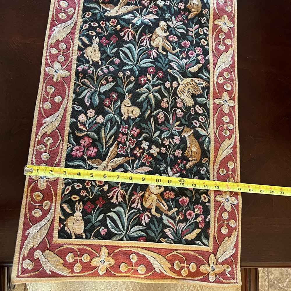 CSJ Creations De France Tapisserie Table Runner Medieval Millefleurs Tapestry - Picture 10 of 17